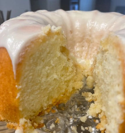 Five Flavor Pound Cake with Cream Cheese Glaze